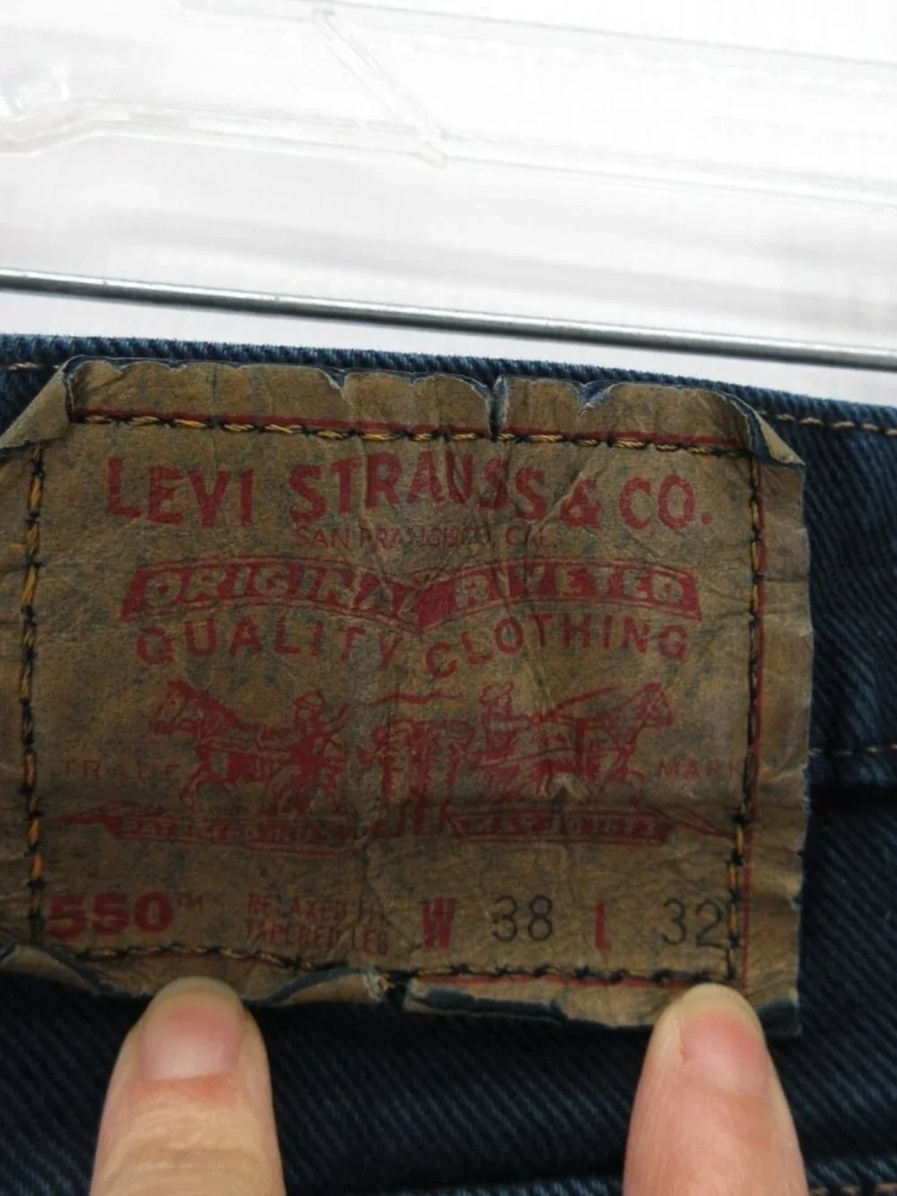 VINTAGE Levis 550 Jeans 38X32 Relaxed Fit Tapered Red Tab Denim Pants